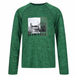 Regatta Childrens/Kids Burnlee Roam Free Graphic Print Marl T-Shirt - 7-8 Years, Field Green