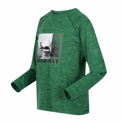 Regatta Childrens/Kids Burnlee Roam Free Graphic Print Marl T-Shirt - 7-8 Years, Field Green