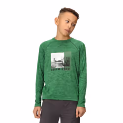 Regatta Childrens/Kids Burnlee Roam Free Graphic Print Marl T-Shirt - 7-8 Years, Field Green