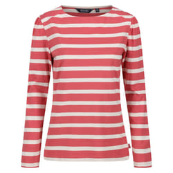 Regatta Womens/Ladies Federica Stripe Long-Sleeved T-Shirt - 16 UK, Mineral Red/Light Vanilla