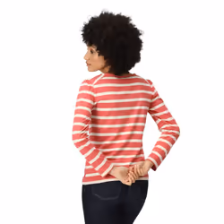 Regatta Womens/Ladies Federica Stripe Long-Sleeved T-Shirt - 18 UK, Mineral Red/Light Vanilla