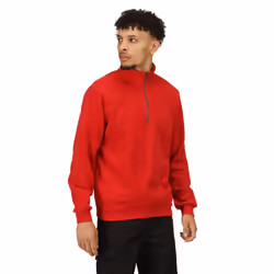 Regatta Mens Pro Quarter Zip Sweatshirt - L, Classic Red