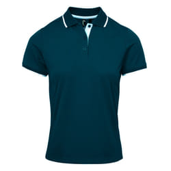 Premier Womens/Ladies Coolchecker Contrast Pique Polo Shirt - M, Navy/White