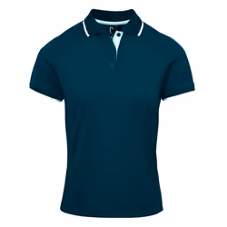 Premier Womens/Ladies Coolchecker Contrast Pique Polo Shirt - S, Navy/White