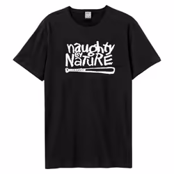 Amplified Unisex Adult Naughty By Nature Logo T-Shirt - L, Black