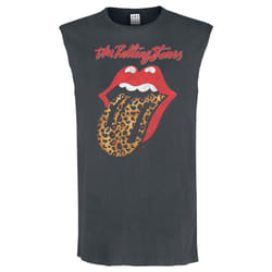 Amplified Mens Leopard Tongue The Rolling Stones Tank Top - L, Charcoal