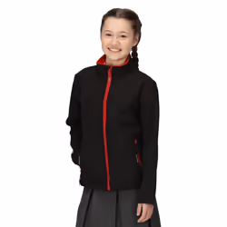 Regatta Childrens/Kids Ablaze 2 Layer Soft Shell Jacket - 11-12 Years, Black/Classic Red