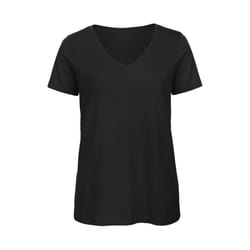 B&C Womens/Ladies Inspire Organic Cotton V Neck T-Shirt - 10 UK, Black