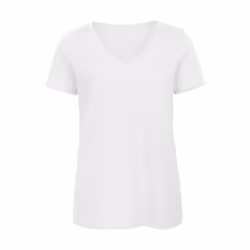 B&C Womens/Ladies Inspire Organic Cotton V Neck T-Shirt - 10 UK, White