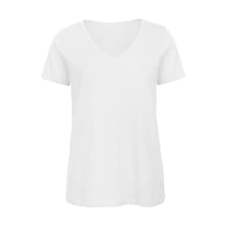 B&C Womens/Ladies Inspire Organic Cotton V Neck T-Shirt - 10 UK, White