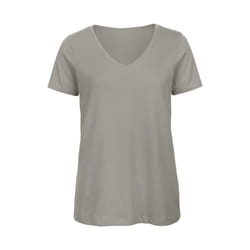 B&C Womens/Ladies Inspire Organic Cotton V Neck T-Shirt - 10 UK, Light Grey
