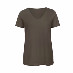 B&C Womens/Ladies Inspire Organic Cotton V Neck T-Shirt - 10 UK, Khaki