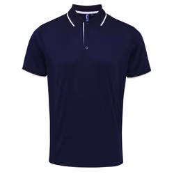 Premier Mens Coolchecker Contrast Pique Polo Shirt - M, Navy/White