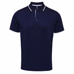 Premier Mens Coolchecker Contrast Pique Polo Shirt - L, Navy/White