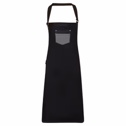 Premier Division Bibbed Apron - One Size, Black Denim