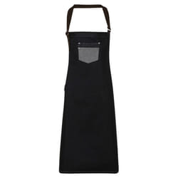 Premier Division Bibbed Apron - One Size, Black Denim