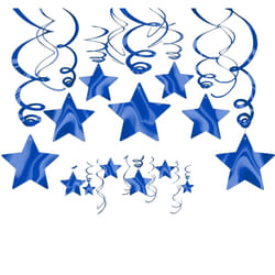 Amscan Foil Stars & Swirls Streamers (Pack of 30) - One Size, Blue