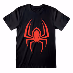 Spider-Man Unisex Adult Hanging Spider Logo T-Shirt - XXL, Black
