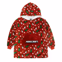 Minecraft Childrens/Kids Oversized Christmas Hoodie Blanket