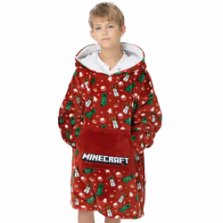 Minecraft Childrens/Kids Oversized Christmas Hoodie Blanket
