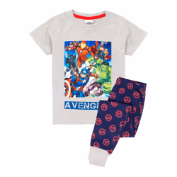 Marvel Avengers Boys Superhero Long Pyjama Set - 2-3 Years, Grey Marl