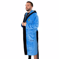 Star Trek Mens Logo Dressing Gown - L, Blue