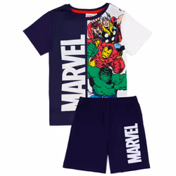 Marvel Boys Superhero Short Pyjama Set - 5-6 Years, Navy/White