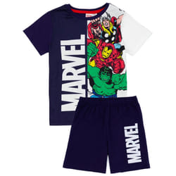 Marvel Boys Superhero Short Pyjama Set - 5-6 Years, Navy/White