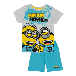 Minions Boys Mayhem Short Pyjama Set - 7-8 Years, Grey/Blue/Yellow