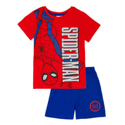 Spider-Man Boys Contrast Short Pyjama Set - 5-6 Years, Red/Blue
