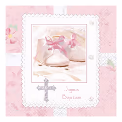 Amscan Tiny Blessings Mini Disposable Napkins (Pack of 16)