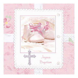 Amscan Tiny Blessings Mini Disposable Napkins (Pack of 16)