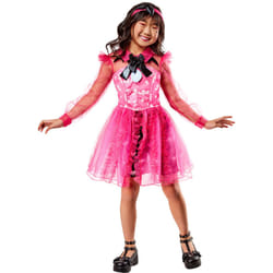 Monster High Childrens/Kids Deluxe Draculaura Costume Dress Set - 5-6 Years, Pink/White/Black
