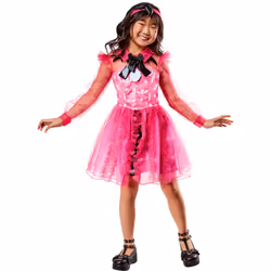 Monster High Childrens/Kids Deluxe Draculaura Costume Dress Set - 11-13 Years, Pink/White/Black