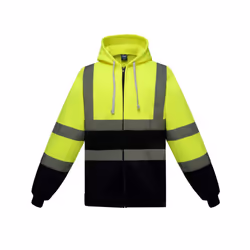 Yoko Mens Hi-Vis Full Zip Hoodie - XL, Yellow/Navy