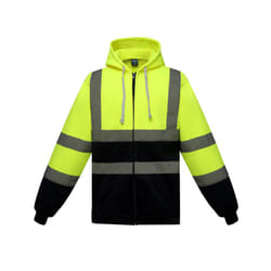 Yoko Mens Hi-Vis Full Zip Hoodie - XL, Yellow/Navy