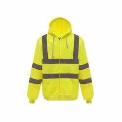 Yoko Mens Hi-Vis Full Zip Hoodie - L, Yellow