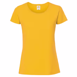 Fruit Of The Loom Womens/Ladies Fit Ringspun Premium Tshirt - XS UK, Sunflower