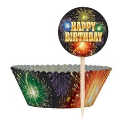 Unique Party Firework Birthday Muffin and Cupcake Cases Set (Pack of 24)