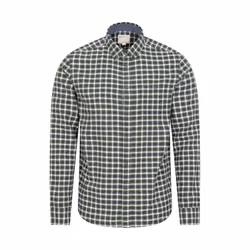 Mountain Warehouse Mens Driftwood Checked Organic Shirt - XS, Khaki Green