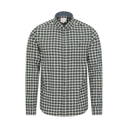 Mountain Warehouse Mens Driftwood Checked Organic Shirt - XS, Khaki Green
