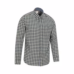 Mountain Warehouse Mens Driftwood Checked Organic Shirt - XS, Khaki Green