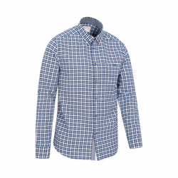 Mountain Warehouse Mens Driftwood Checked Organic Shirt - XS, Navy