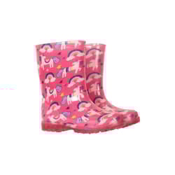 Mountain Warehouse Childrens/Kids Splash Unicorn And Rainbow Light Up Wellington Boots - 7 UK Child, Bright Pink