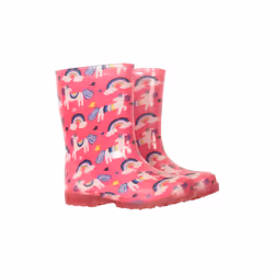 Mountain Warehouse Childrens/Kids Splash Unicorn And Rainbow Light Up Wellington Boots - 9 UK Child, Bright Pink