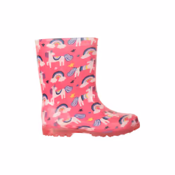 Mountain Warehouse Childrens/Kids Splash Unicorn And Rainbow Light Up Wellington Boots - 9 UK Child, Bright Pink