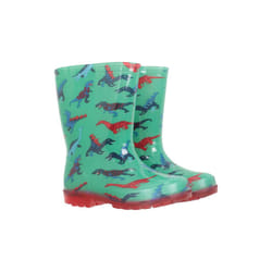 Mountain Warehouse Childrens/Kids Splash Dinosaur Light Up Wellington Boots - 9 UK Child, Green