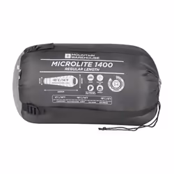 Mountain Warehouse Microlite 1400 Right Zip Winter Mummy Sleeping Bag - 215cm, Dark Grey