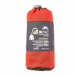 Trespass Qikpac X Unisex Packaway Jacket - L, Black/Red