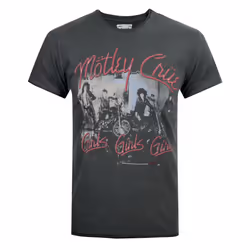 Amplified Mens Girls Girls Girls Motley Crue T-Shirt - L, Charcoal